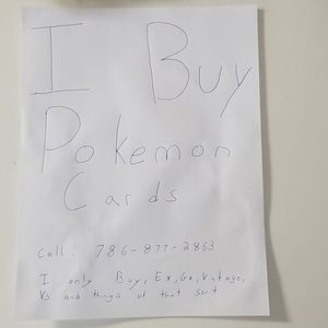 I buy pokemon cards, you can also donate cards